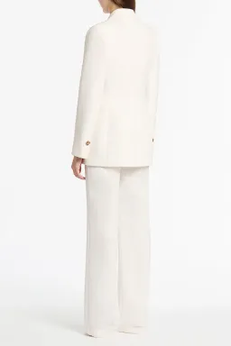 Carla Zampatti Crepe Florence Blazer and Pants Set White Size 10 for rent on The Volte - image 3