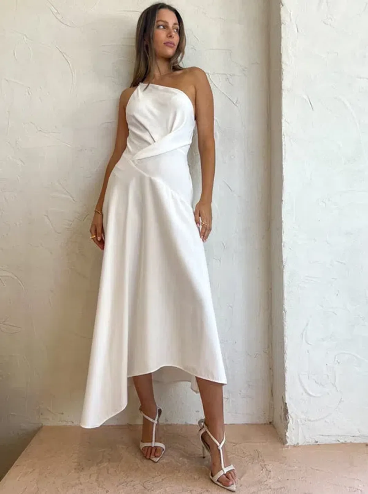 One Fell Swoop Rosa Midi Dress In Runway White Matte Size 6 - Image 1