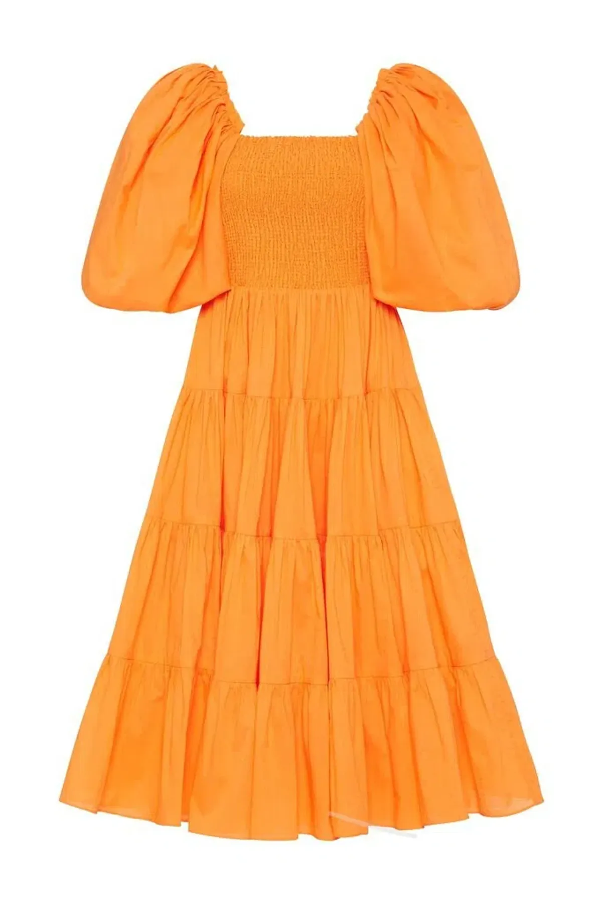 AJE Cherished Orange Midi Dress Orange Size 6 - Image 4