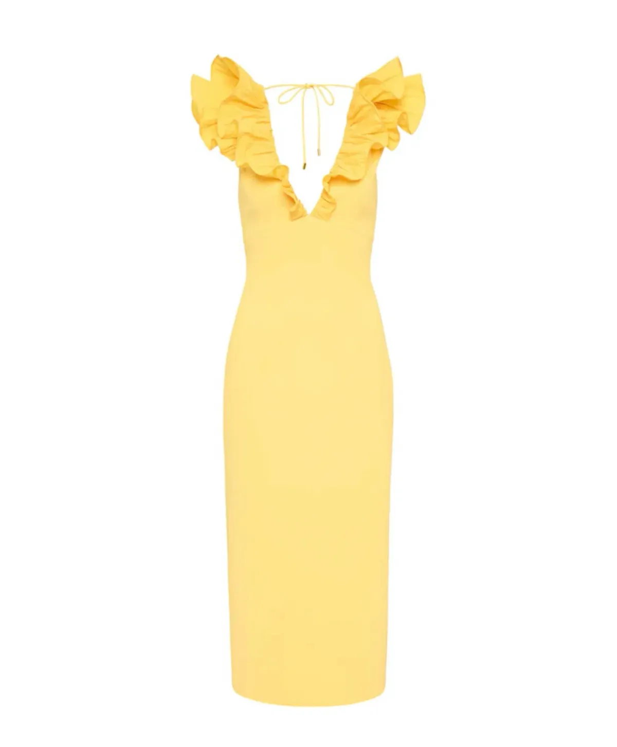 Rebecca Vallance Chloe Midi Dress Yellow Size 10 - Image 5