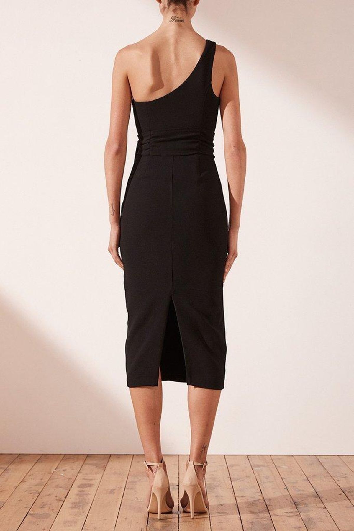 Shona Joy One Shoulder Black Dress Size 12 - Image 3