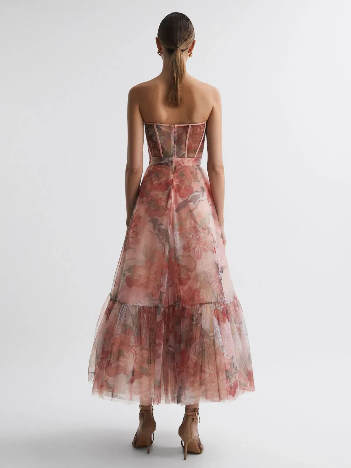 Leo Lin Rae Bustier Midi Dress in Azalea Print Size 14 - Image 3
