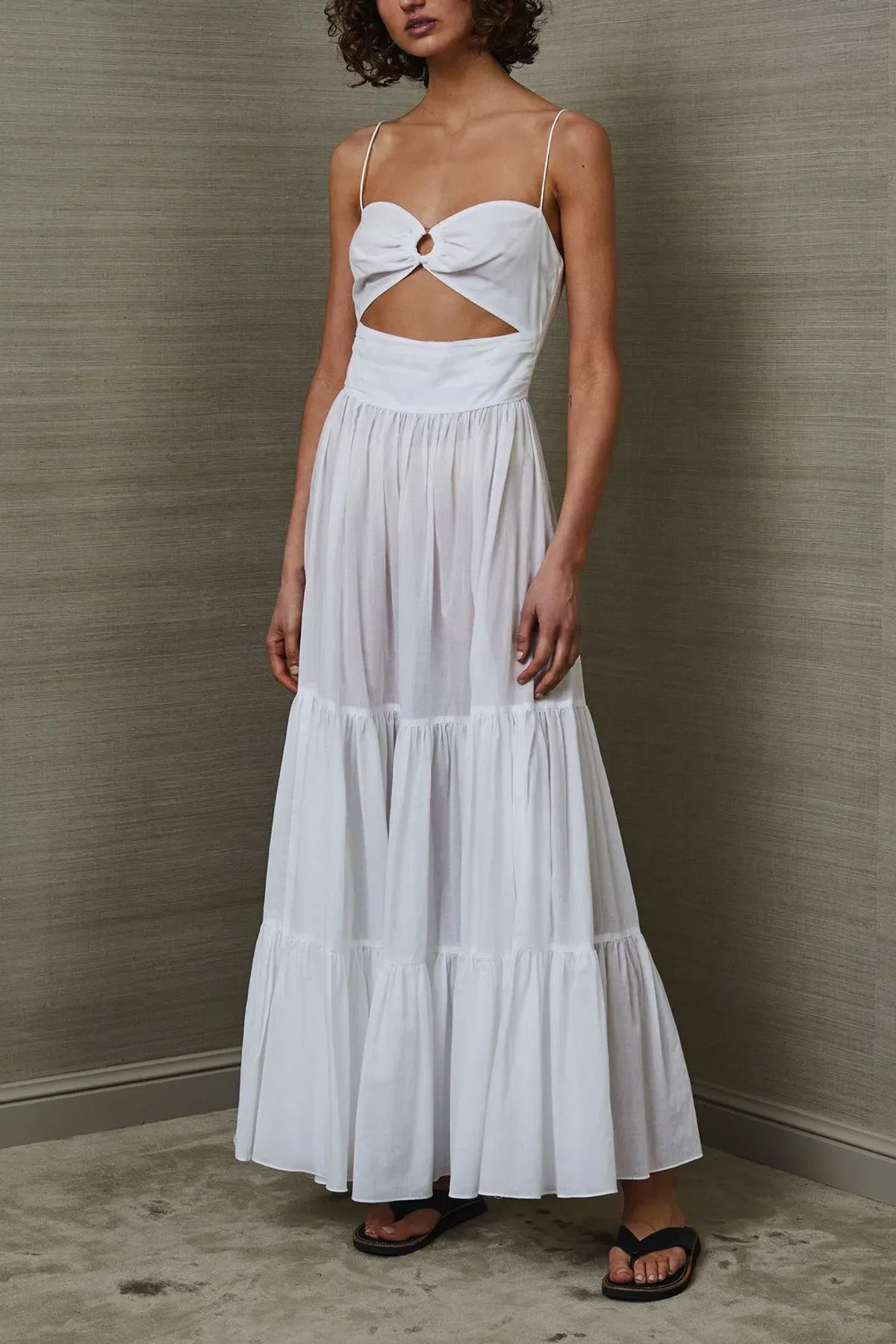 Bec and Bridge Miami Palm Tiered Maxi Dress in White Size 6 - Image 2