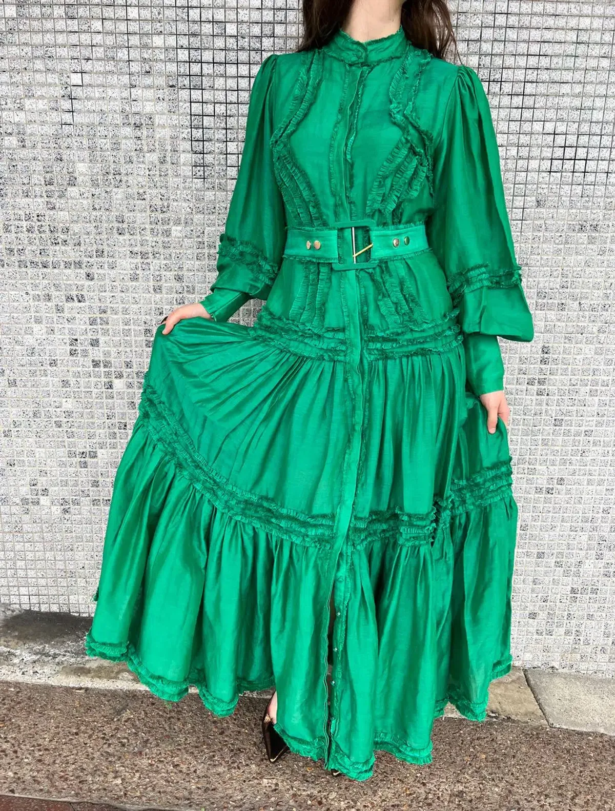 Mackenzie Mode Starlet Maxi Dress Green Size 8 - Image 3