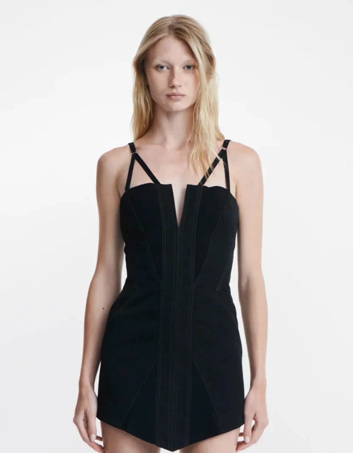 Dion Lee Fine Fork Mini Dress Black Size 6 - Image 2