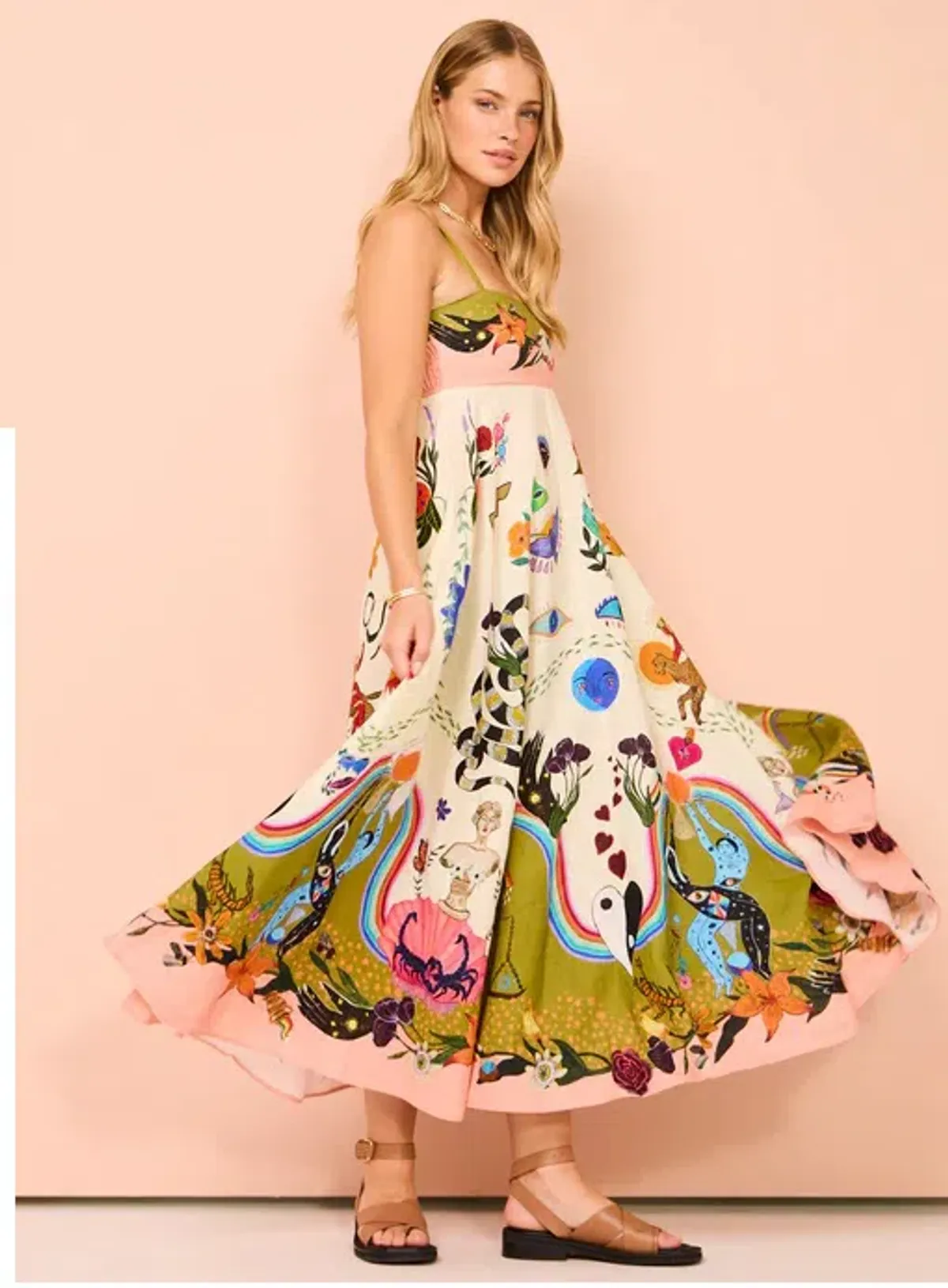 Alemais Evergreen Sundress Print Size 12 - Image 2