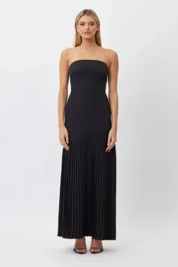 Bianca & Bridgett Mara Pleated Maxi Dress in Black Size 10 for rent on The Volte - image 1