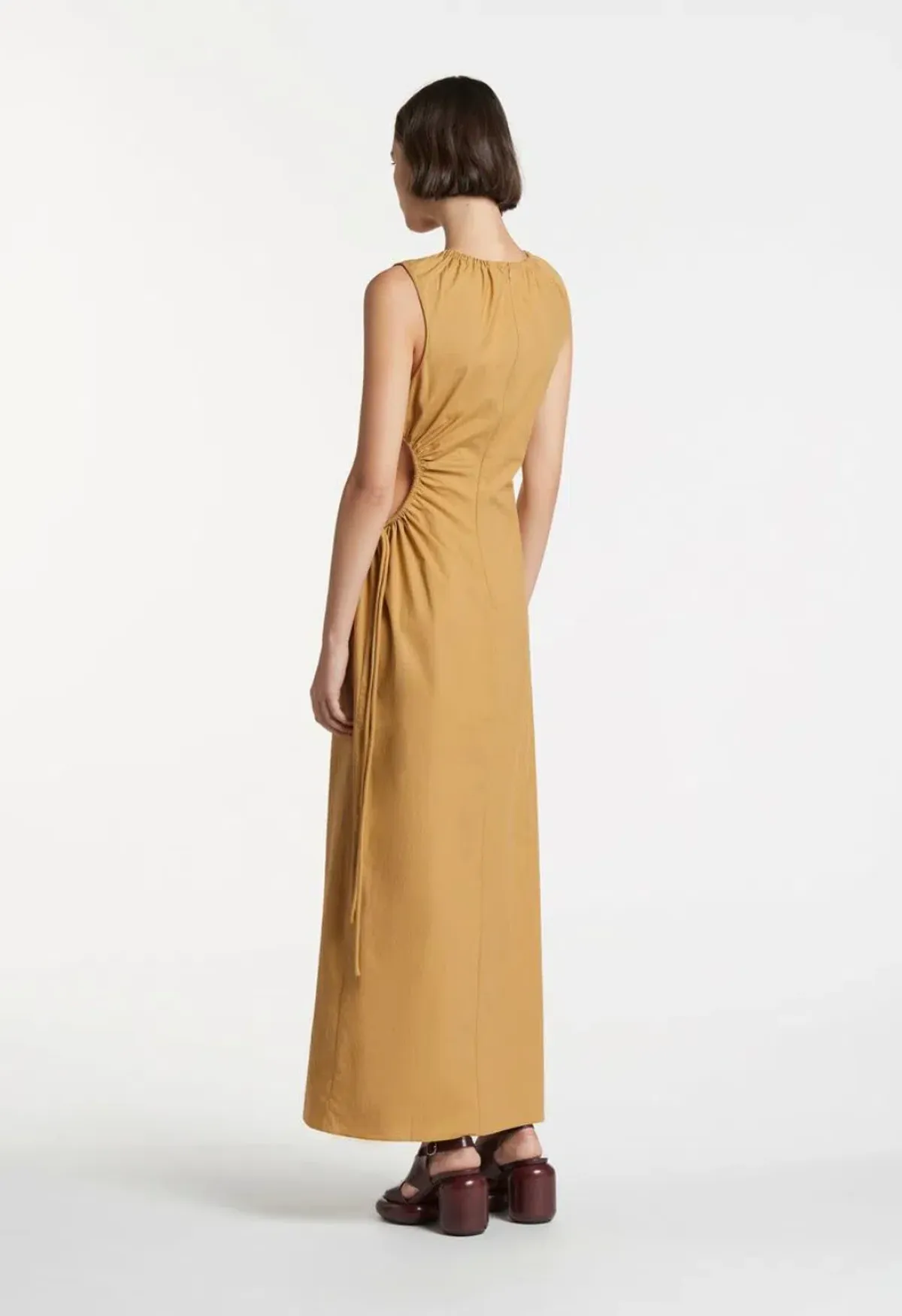 Sir the Label Dion Cut Out Maxi Dress Camel Size 6 - Image 3