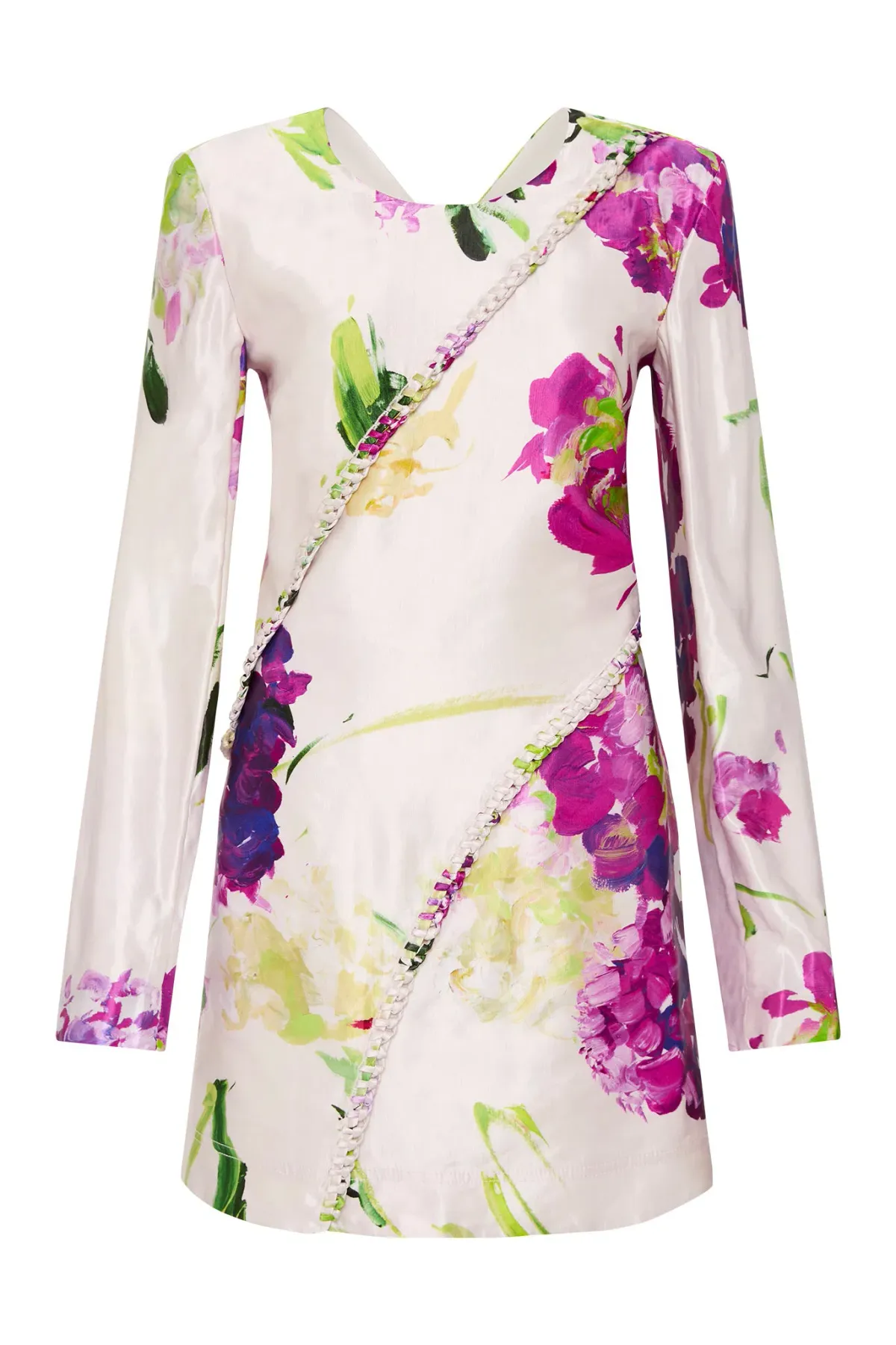 Aje Arbour Whipstitch Mini Dress Wild Hydrangea Floral Size 10  - Image 6