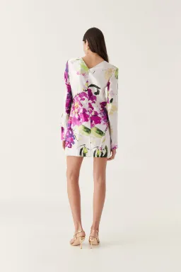 Aje Arbour Whipstitch Mini Dress Wild Hydrangea Floral Size 10  for rent on The Volte - image 3