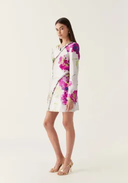 Aje Arbour Whipstitch Mini Dress Wild Hydrangea Floral Size 10  for rent on The Volte - image 5