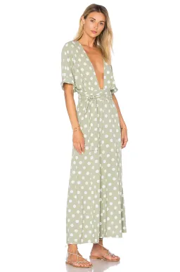 Mara Hoffman Deep V Neck Jumpsuit Green Print Size 8 for rent on The Volte - image 2
