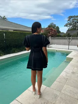 Aje Beacon Structured Mini Dress Black Size 8 for rent on The Volte - image 4