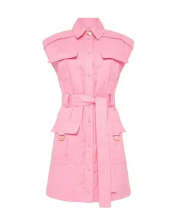 Aje Vista Linen Utility Dress in Pink Size 6 for rent on The Volte - image 5