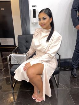 MISHA Simona Midi Dress Blush Size 8/S for rent on The Volte - image 3