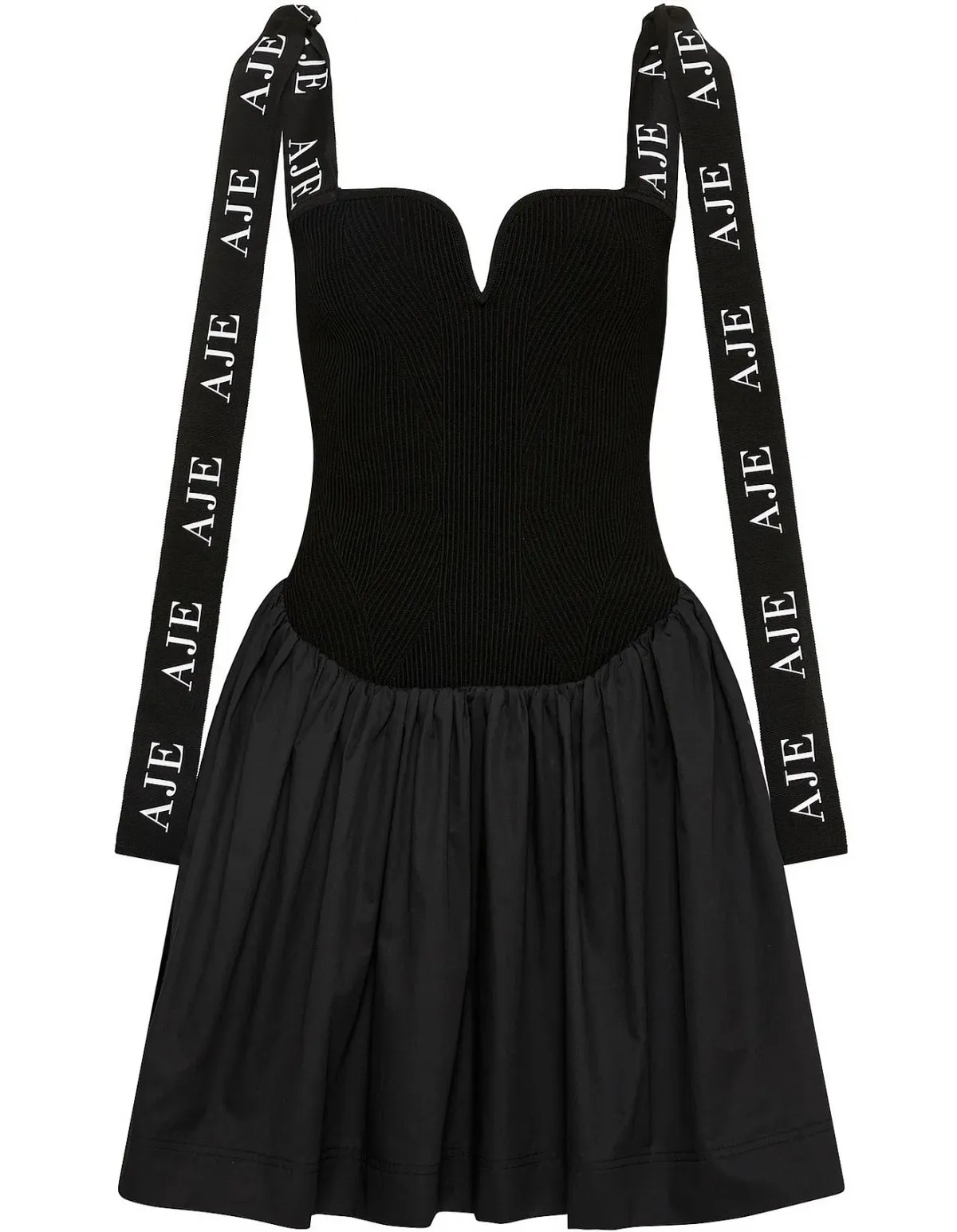 Aje Mira Logo Strap Tulip Dress Black Size S / Au 8 - Image 4