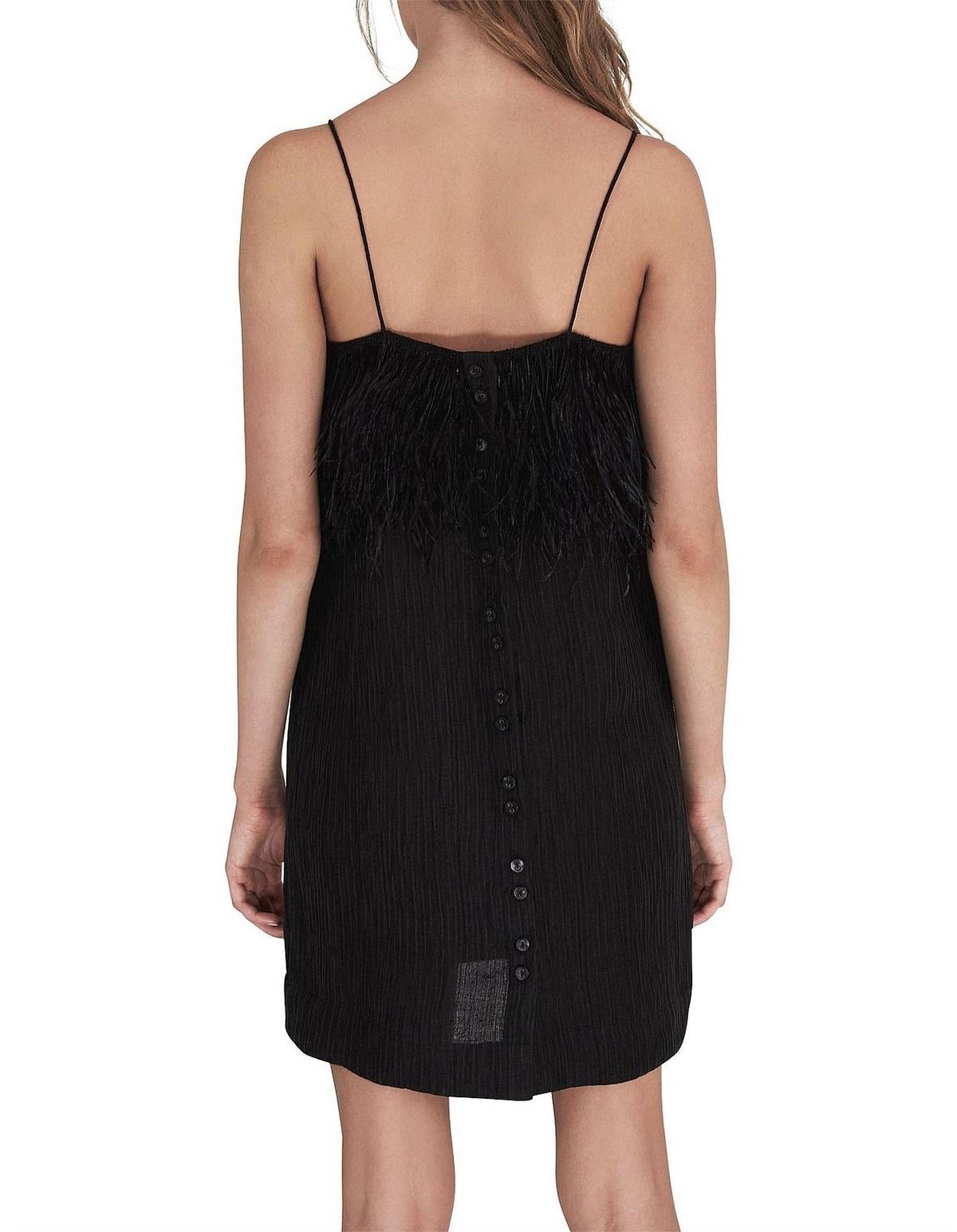 Aje Pellew Feather Mini Dress Black Size 8 - Image 3