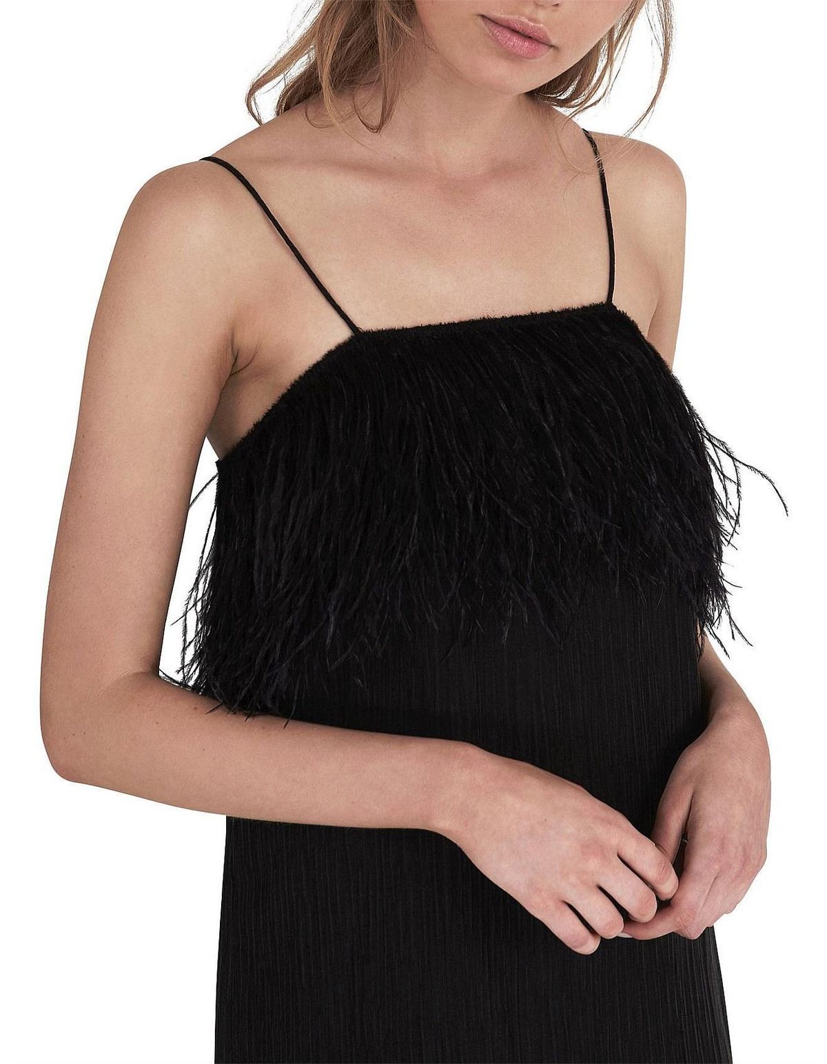 Aje Pellew Feather Mini Dress Black Size 8 - Image 4