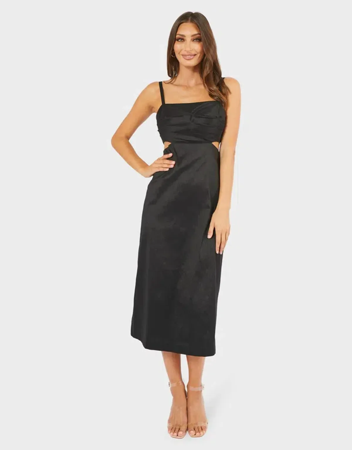 Pilgrim Ingrid Midi Dress Black Size 12 - Image 1
