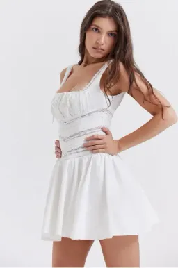 House of CB Tiffani Lace Trim Mini Dress White Size S / AU 8 for rent on The Volte - image 4