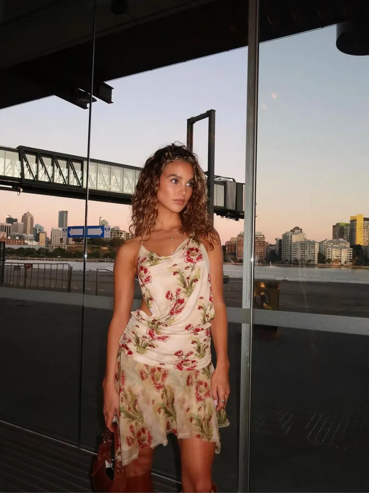 Bec & Bridge Monette Halter Mini Backless Dress In Genevieve Floral Size AU 8 - Image 3