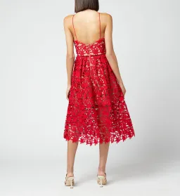 Self Portrait Azaelea Midi Dress Red Size 6 for rent on The Volte - image 4