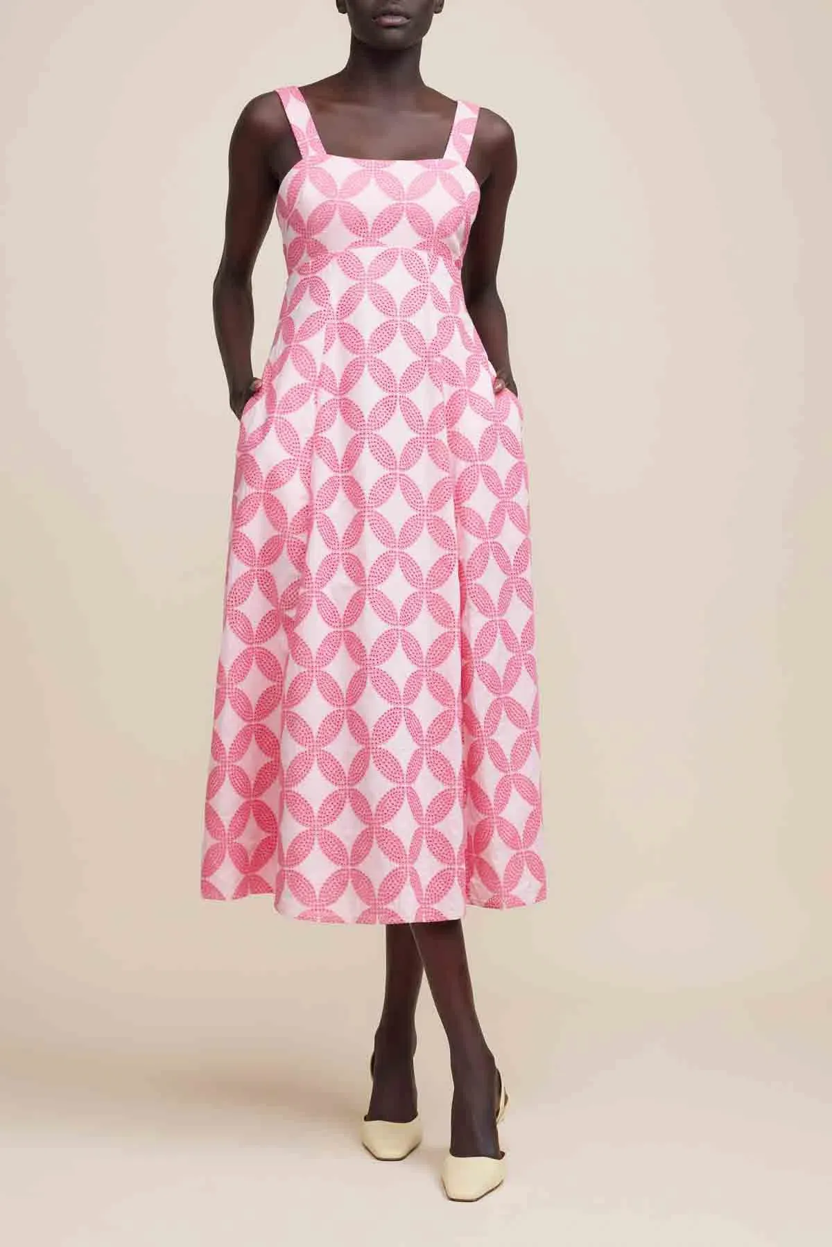 Acler Tate Midi Dress in Pink Mix Size 12 - Image 1