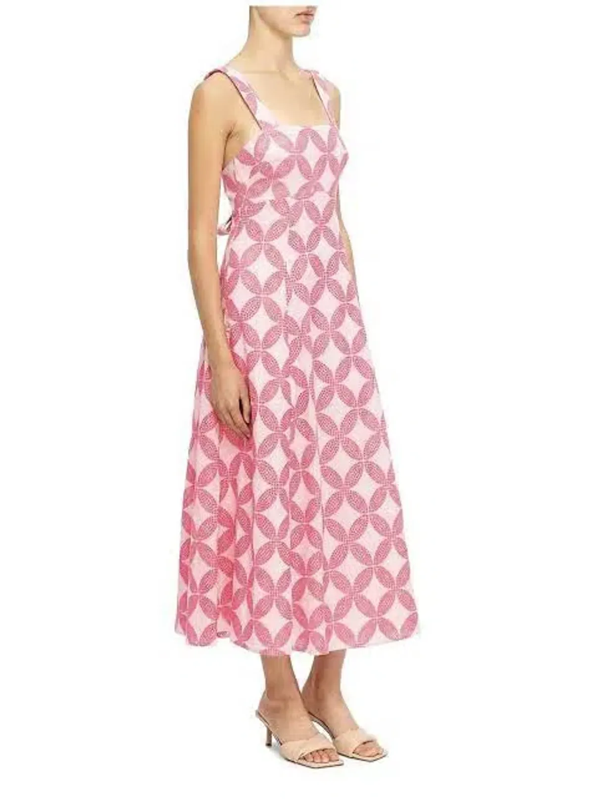 Acler Tate Midi Dress in Pink Mix Size 12 - Image 3