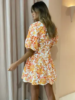 By Nicola Fiesta Stitch Waist Mini Dress Floral Size 8 for rent on The Volte - image 3