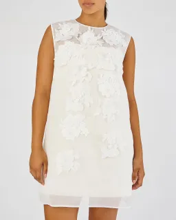 Oroton Lace Flower Sheer Mini Dress Soft Cream Size 14 for rent on The Volte - image 4