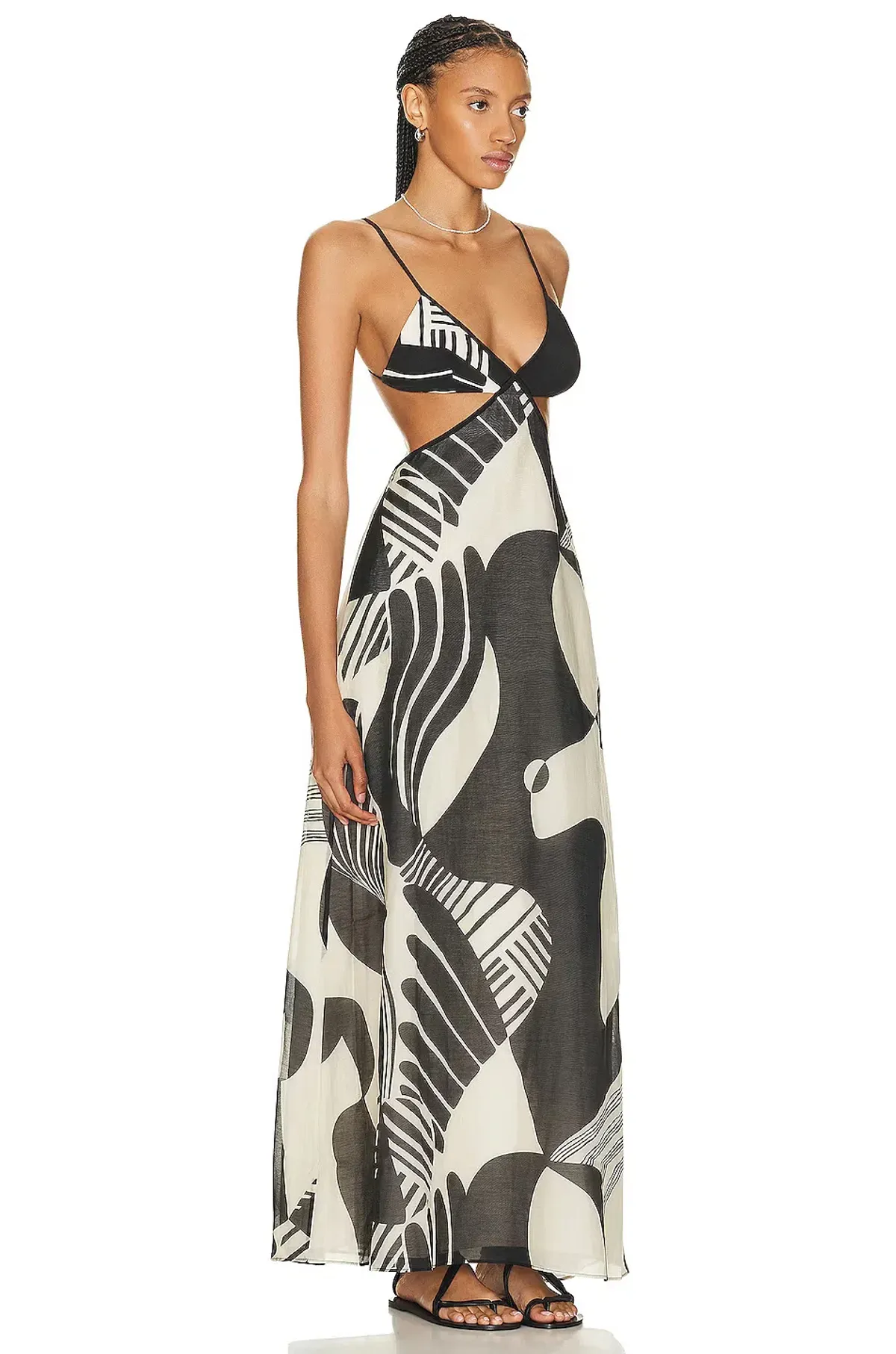 Sir the Label Realisme Cut Out Dress Print Size 6 - Image 2