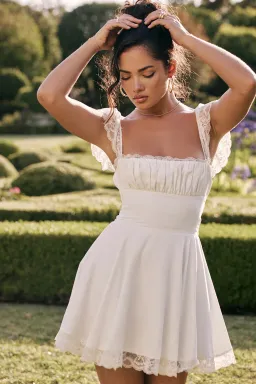 House of CB Kaia Mini Dress Ivory White Size XL / AU 14 for rent on The Volte - image 4