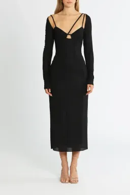 Camilla and Marc Verner Midi Dress in Black Size 12 for rent on The Volte - image 1