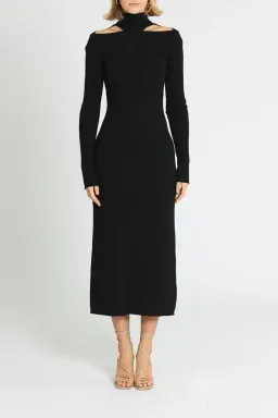 Camilla and Marc Gray Rib Knit Dress in Black Size 10 for rent on The Volte - image 4