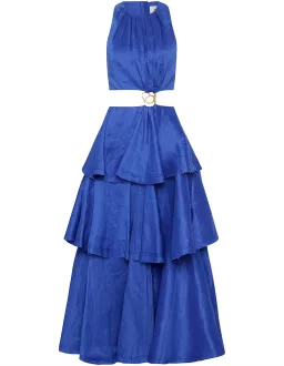 Aje Wave Cut Out Ring Midi Dress Blue Size 12 for rent on The Volte - image 5