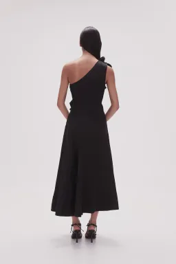 Aje Adelia Ruffle Midi Dress Black Size 12 for rent on The Volte - image 3
