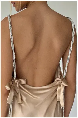 Sisters the Label Chloe Multiway Mini Dress Pearl Silk One Size for rent on The Volte - image 6