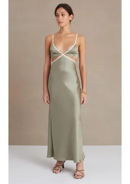 Bec & Bridge Veronique Maxi Dress in Khaki Size 10 for rent on The Volte - image 1