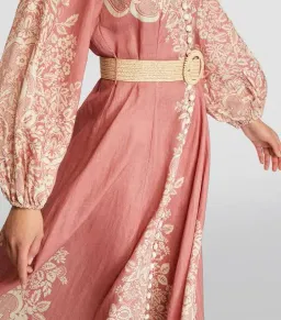 Zimmermann Pattie Fringed Midi Dress Rose Pink Baroque Floral Size 3 / AU 14 for rent on The Volte - image 2