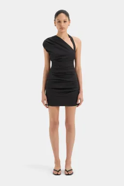 Sir The Label Azul Gathered Mini Dress Black Size 10 for rent on The Volte - image 1