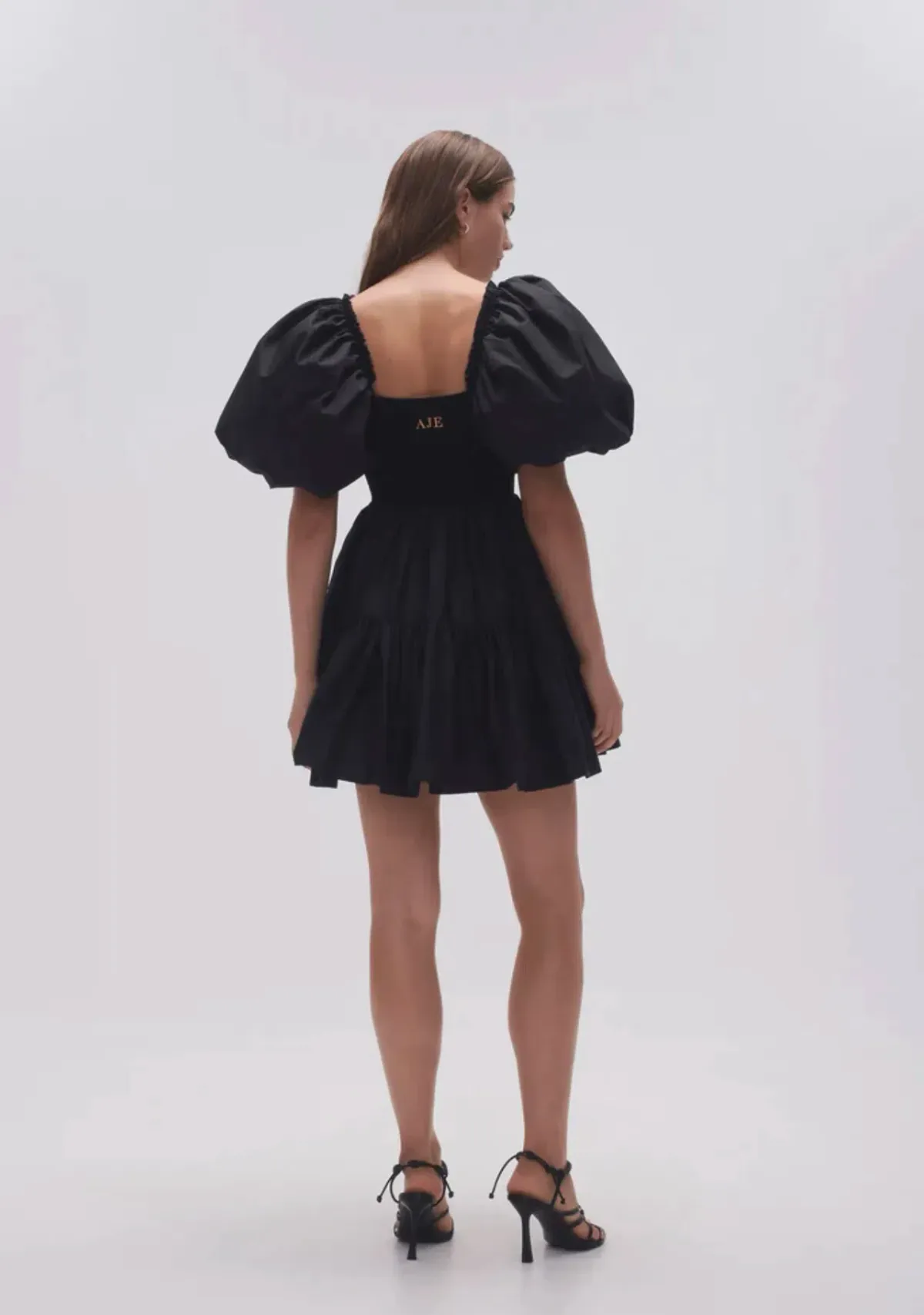 Aje Casa Puff Sleeve Mini Dress Black Size 4 - Image 3