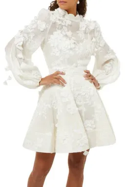 Zimmermann Postcard Blouson Top And Postcard Appliqué Mini Skirt Set Ivory Floral Size 1 / AU 10 for rent on The Volte - image 4