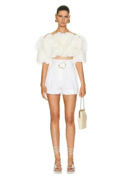 Aje Expressive Pleated Top Ivory Size 12 for rent on The Volte - image 1