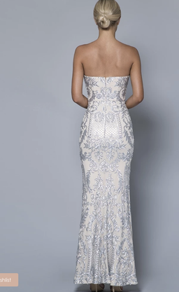 Sylvie Strapless Pattern Sequin Gown size 6 for rent on The Volte - image 2