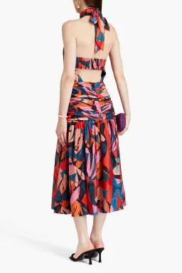 Rebecca Vallance Catalina Halter Neck Midi Dress Multi Colour Size 8  for rent on The Volte - image 2
