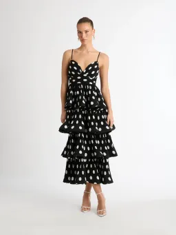 Sheike Julia Tiered Polka Dot Dress Print Size 6 for rent on The Volte - image 4