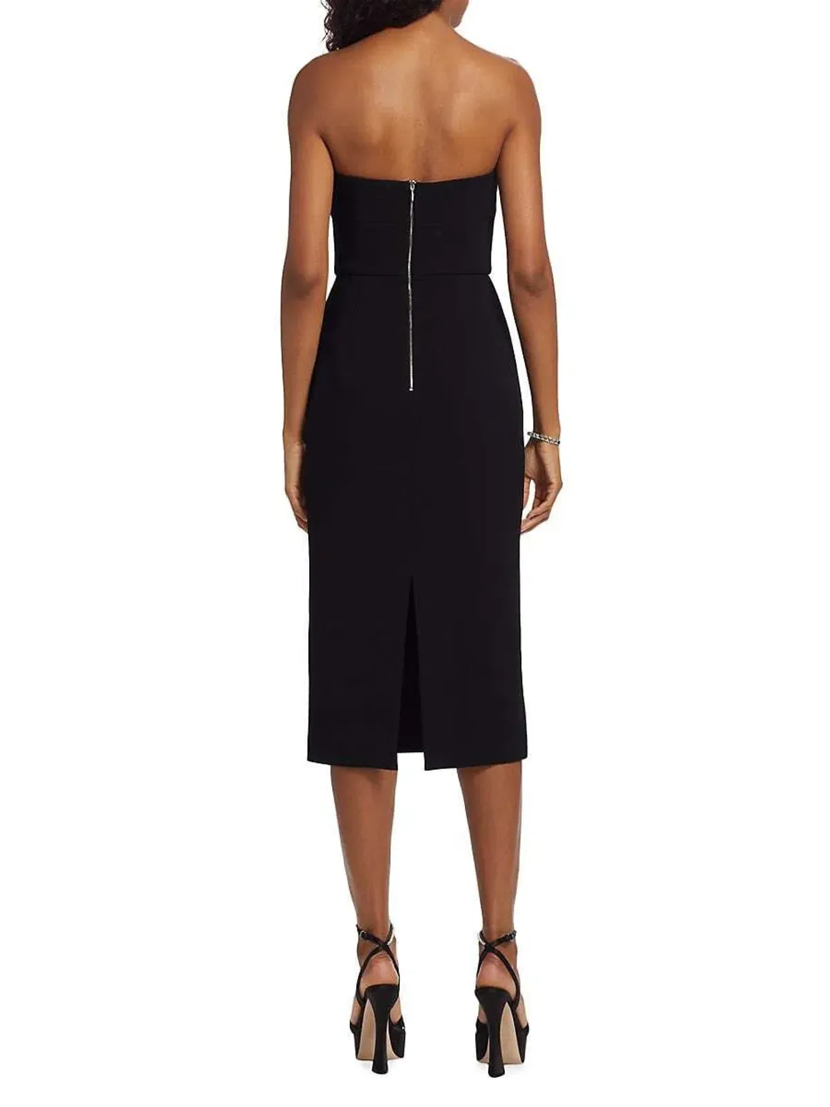 Rebecca Vallance Yvonne Rhinestone Flower Midi-Dress Black Size 6 - Image 3