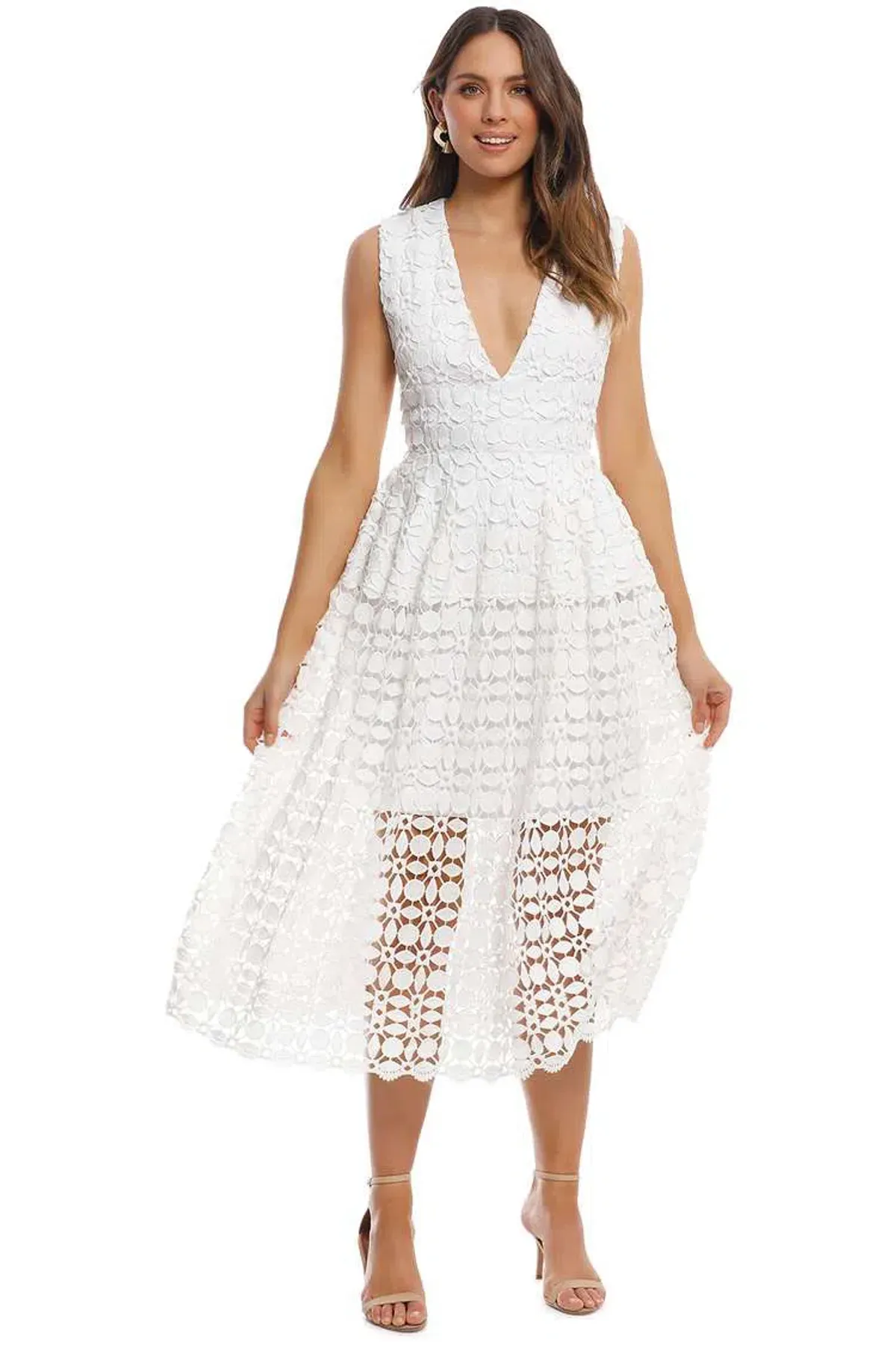 Nicholas White Mosaic Dress White Size 10 - Image 1