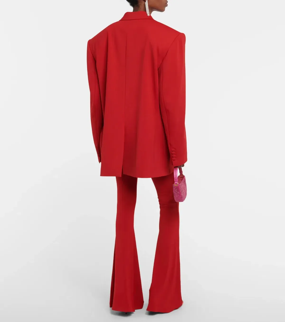 Magda Butrym  Oversized Jersey Blazer Red Size 8 - Image 2