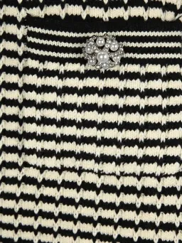 Self Portrait Stripe-detail Knitted Dress Black/White Size S/Au 8  for rent on The Volte - image 6